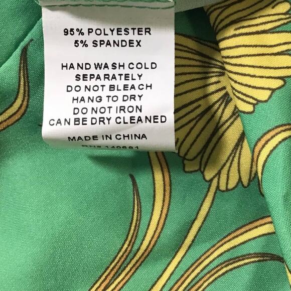 UNIQUE VINTAGE 6-8 M Green Floral Retro Pinup Peplum Halter Blouse Top NWT B116 - Picture 8 of 8